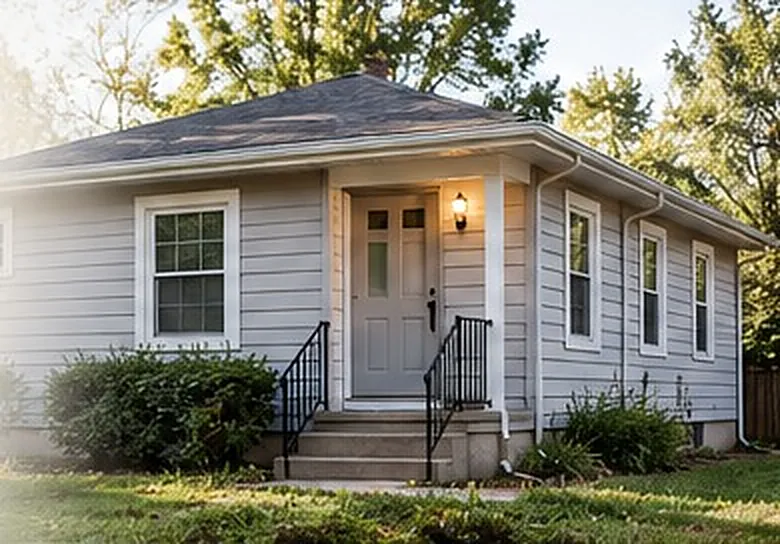 Small rental house with a front stoop